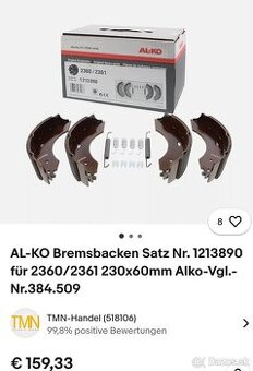 Brzdy na vozík, Alko 384.509