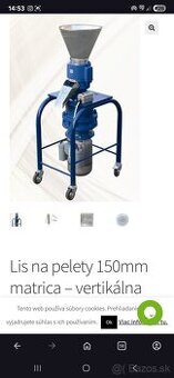 Peletizačný lis 150mm 4kw v záruke ako nový