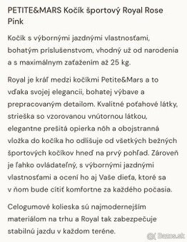 Petite&Mars Royal športový kočík