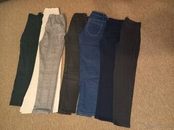 Dievčenské nohavice, rifle, elasťáky veľ. 146 - 7 ks - balík