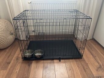 Predám psiu klietku s miskami