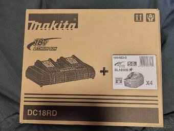 4x batéria 5Ah Makita + nabíjačka