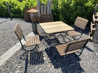 AKCIA TEAK - Sklapaci set s praskovanou kovovou konstrukciou