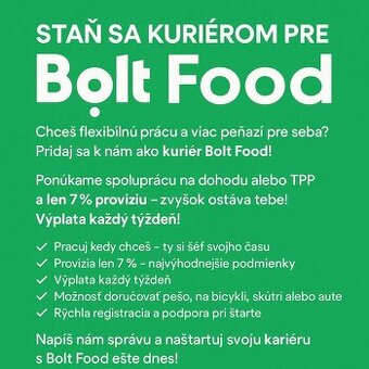 Kuriér pre Bolt Food.