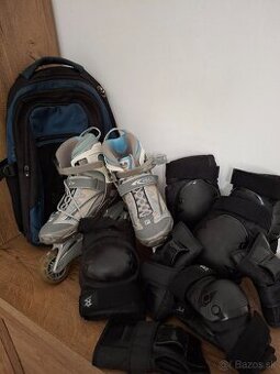 Mega set FILA kolieskove korcule+chranice+ zadarmo ruksak