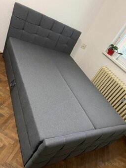 Boxspringová posteľ sivá