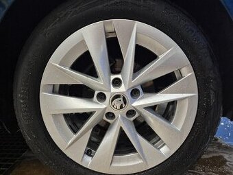 Orig.skoda alu disky 5x112 205 55 R17 Letne - zimne pneu