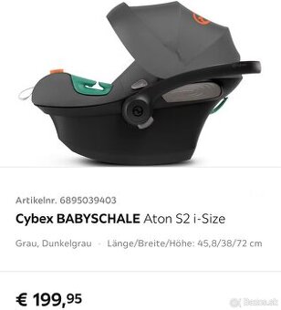 CYBEX ATON S2 I-SIZE farba SOHO GREY + CYBEX Základňa ISOFIX