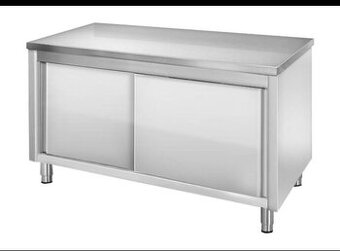 Nerezový pracovný stôl S posuvnými dverami gastro - 1