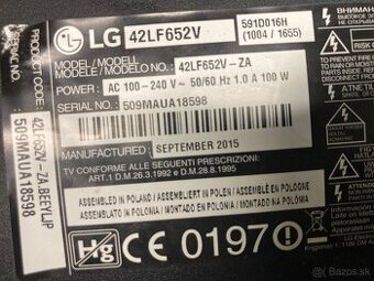 zdroj aj riadiaci modul  SMART LG TV 42lf652v