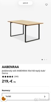 Nový jedálenský stôl