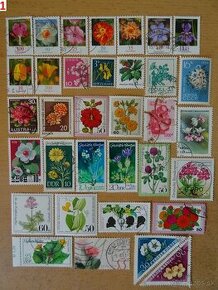 Nádherné poštové známky KVETY - 1