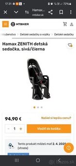 Predám detskú sedačku Hamax