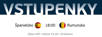 Lístky na EURO do 21 rokov Španielsko - Rumunsko