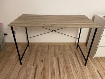 Písací stôl 60x120 farba svetlého duba/čierna