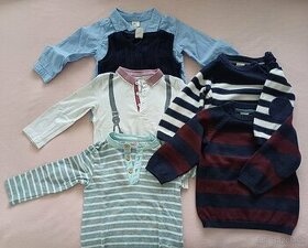Tričká, košeľa s vestou a svetríky, veľkosti 80-86