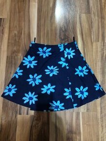 Dámska modrá kvetinová sukňa - XS