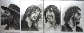 Stanislav Baláž / The Beatles 4 ks pastel 85 x 65 cm