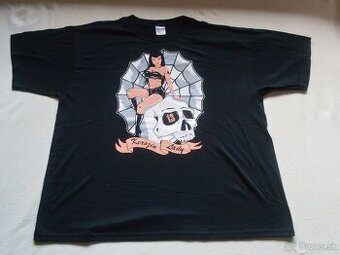 Skull cierne kvalitné motorkárske tričko