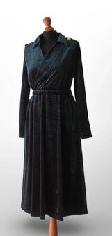 Elegantné smaragdovo zelené zamatové šaty+bonus veľ M/38/10