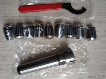 Klieštinový upínač ER25, MT4 + 9ks klieštin