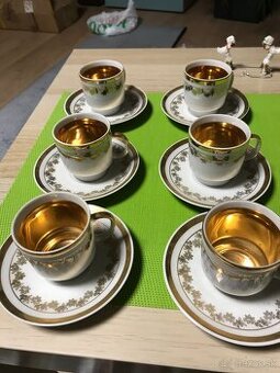 Predám šálky na kávu, zdobené zlatom. - 1