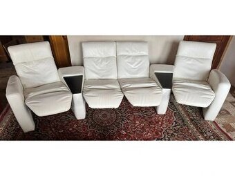 Kožená relaxační sedací souprava 2+1+1, 3193 - 1
