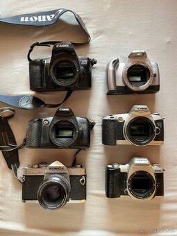 analógové fotoaparáty – Canon, Pentax, Konica (iba spolu)