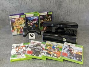 Xbox 360 Slim, Kinect, ovládač, 8 hier + darček k MDD