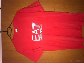 EMPORIO ARMANI Red pánske tricko L/XL