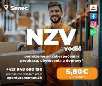 Hľadáme vodiča NZV do Senca