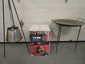 Záhradný gril, kotlík, platňa na grilovanie, záhradný krb