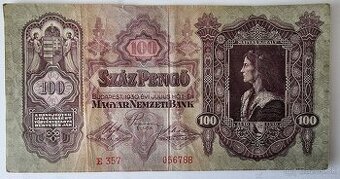 100 pengö - starožitná bankovka z roku 1930