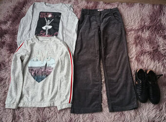 2 kvalitné školské sety pre teen v.152 + POLO poltopánky 36