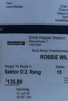Robbie Williams 12.7. Viedeň