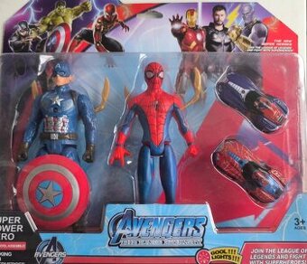 Sada Superman a Kapitán Amerika s autíčkami