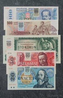 Sada ČSSR bankoviek  + SK kolok