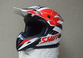 Prilba SHOT biela červená čierna