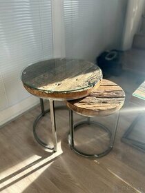 Luxusny set stôl / kávovy stolik + male stoliky donate - 1