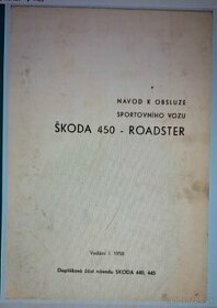 Kupim navod k obsluhe sportovniho vozu SKODA 450 ROADSTER