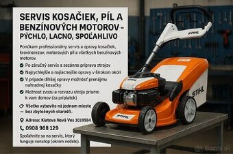 Servis kosačiek, píľ a benzínových motorov – rýchlo, lacno
