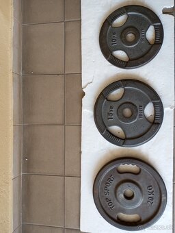 Sada Olympíjskych kotúčov liatina 2x10kg,2x15kg,2x20kg(90)kg