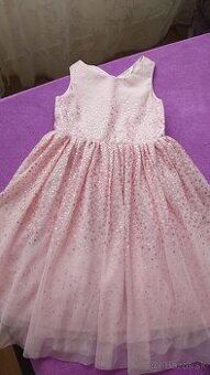 Nádherné flitrované tylové ružové šaty HM