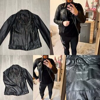 sinsay stylova damska jarna kozenkova cierna bunda-kozak