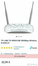 TP-LINK N ADSL2+ router-uplne nový - 1