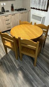 Jedalenský stôl masív dub + stoličky