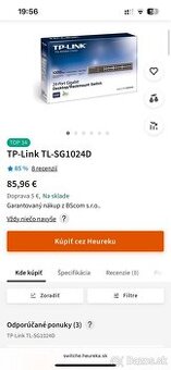 TP-LINK TL-SG1024D Switch, Router