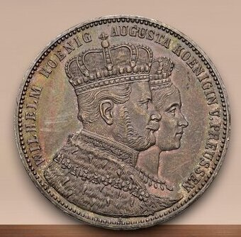 Strieborný korunovačný Toliar 1861 - Wilhelm I