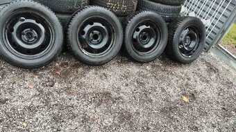 sada plechových diskov16 4x108 s pneu Bridgestone 215/55R16