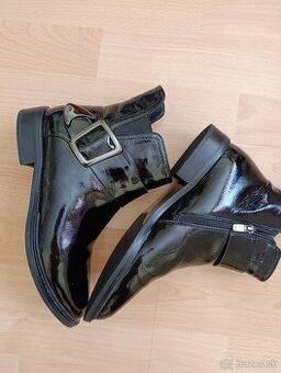 Kožené lakované čižmy - 1